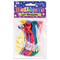 Age 60 Latex Balloons 9" 10pk