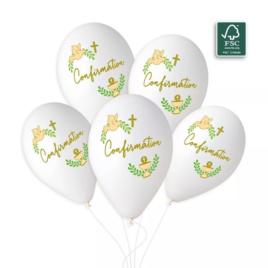 Gemar Confirmation White 13" Latex Balloons 6pk