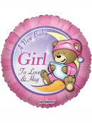 APAC Foil Balloon Baby Girl Teddy Bear 18
