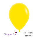 Sempertex Fashion Yellow 18" Latex Balloons 25pk