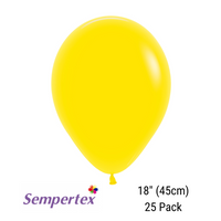 Sempertex Fashion Yellow 18" Latex Balloons 25pk