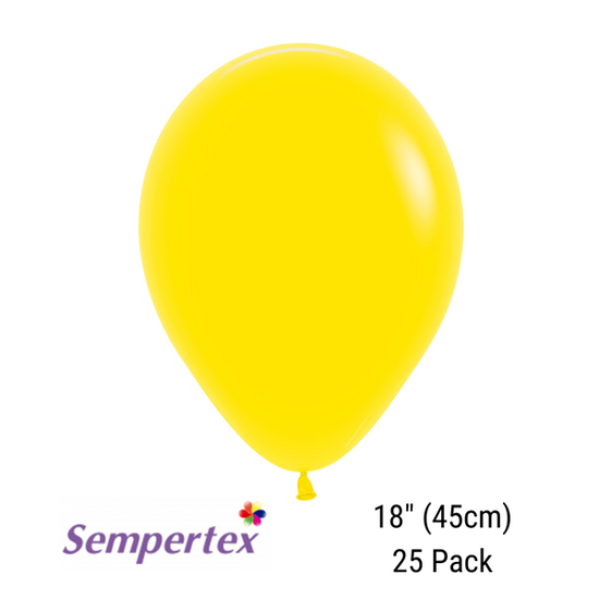 Sempertex Fashion Yellow 18" Latex Balloons 25pk