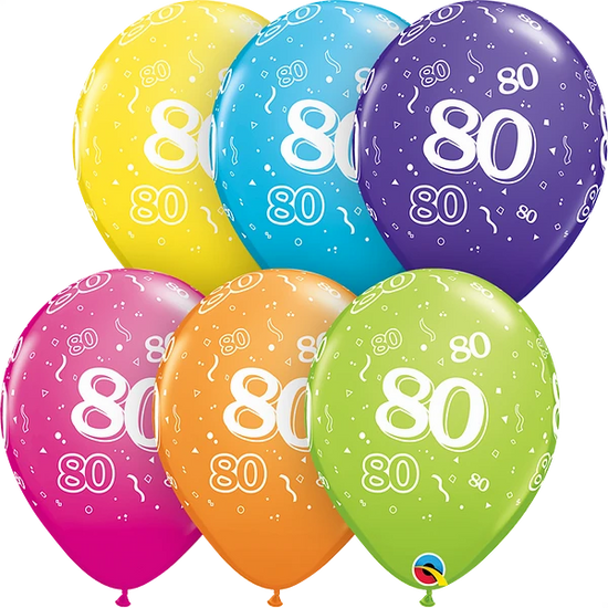 Qualatex Age 80 Tropical Asst 11" Latex 25pk