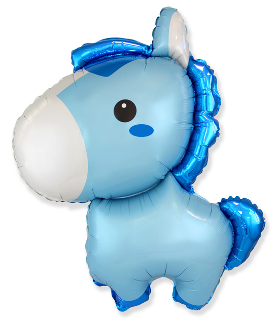 Blue Baby Horse 28"x34" Shape Foil Balloon