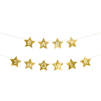 PartyDeco Letter Banner Baby Shower Gold 290cm
