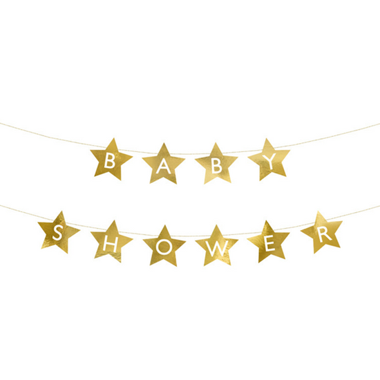 PartyDeco Letter Banner Baby Shower Gold 290cm