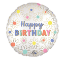 Anagram Satin Daisies Birthday 18" Foil Balloon