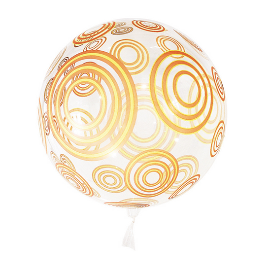 Gold Swirly 18" - 22" Clear Sphere Vortex Balloon