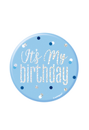 Blue Glitz It's My Birthday 3" Badge