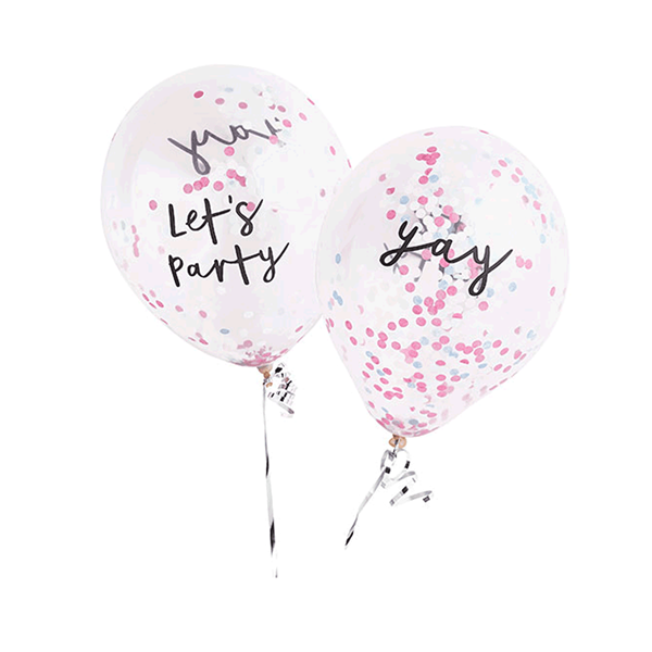 Hootyballoo Confetti 12" Latex Balloons 5pk