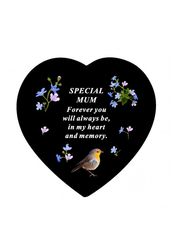 David Fischoff Memorial Slate Heart Mum 20x20cm
