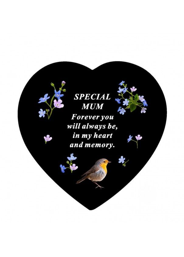 David Fischoff Memorial Slate Heart Mum 20x20cm