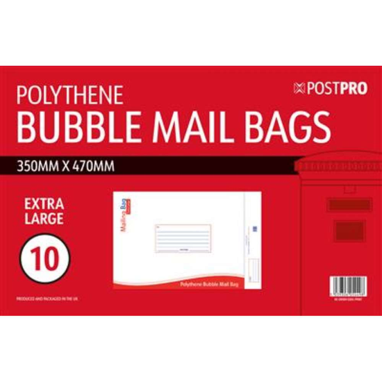 10pk Bubble Mailing Bag Extra Large 350x470mm