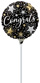 Anagram Congrats Stars 9" Air Fill Foil Balloon