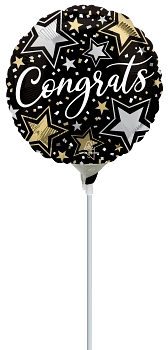 Anagram Congrats Stars 9" Air Fill Foil Balloon