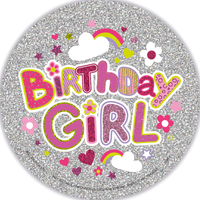 Big Badges Birthday Girl 6pk