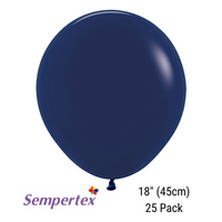 Sempertex Fashion Navy Blue 18" Latex 25pk