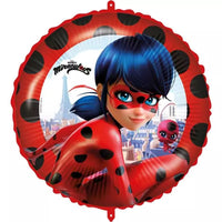 Procos Miraculous Ladybug 18-inch foil balloon featuring colorful Ladybug character for celebration decoration.