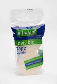 Ultratape 2 Pack Tape Invisible 19mm x 33M
