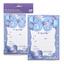 Age 30 Male Birthday Invitations 10x20pk