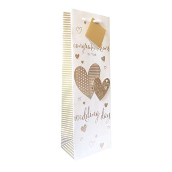 Gift Bag Wedding Day Hearts Bottle 6pk