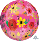 Anagram Pink Floral 15" Orbz Balloon