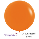 Sempertex Fashion Orange 24" Latex Balloons 3pk