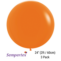 Sempertex Fashion Orange 24" Latex Balloons 3pk