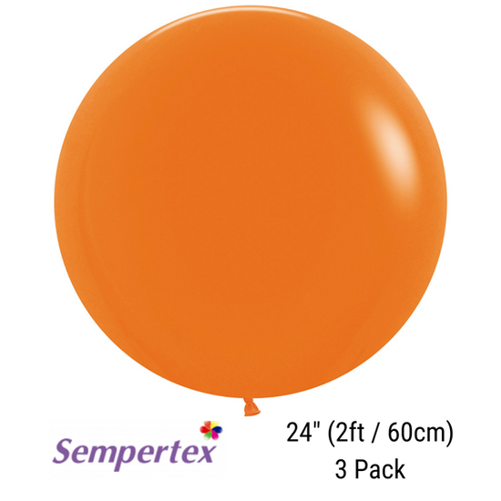 Sempertex Fashion Orange 24" Latex Balloons 3pk