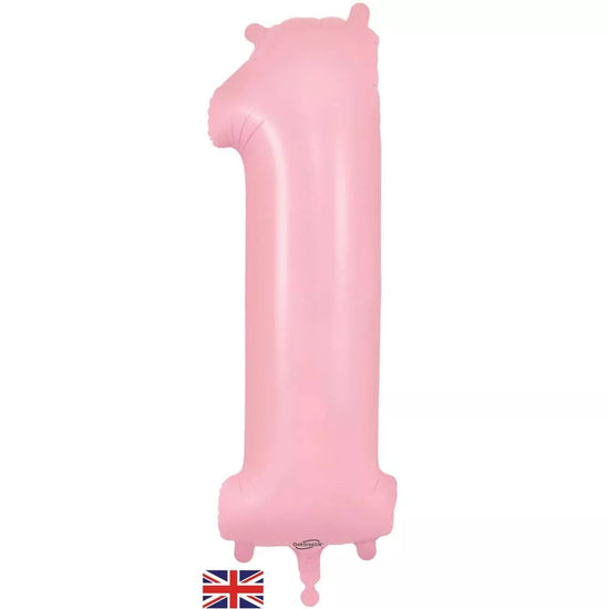 Oaktree Foil Balloon Matte Pink 34" Number 1