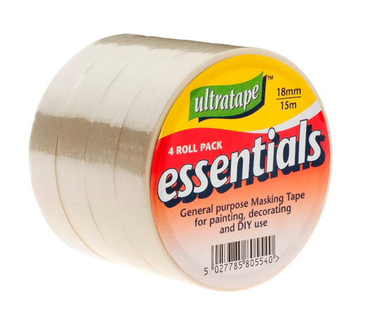Ultratape 4 Pack Masking Tape 18mm x 15m