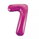 Unique Foil Balloon Pink Glitz 34" Number 7