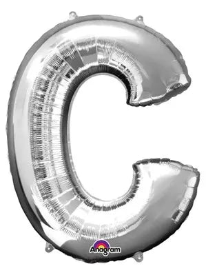 Anagram Foil Balloon Silver 34" Letter C