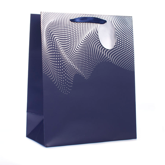 Tiger Feet Gift Bag Navy Swirl Small 6pk