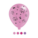 Eight 10-inch APAC latex balloons with "It's a Girl" printed design, assorted pastel colors, for celebrating a baby girl.