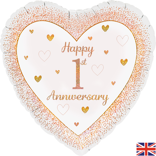 Oaktree 1st Anniversary Rose Gold 18" Foil Balloon