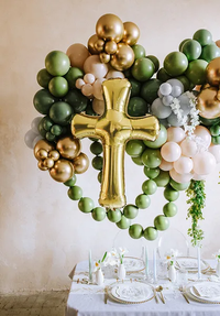 PartyDeco Foil Balloon Gold Cross 36