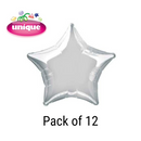Unique 12 Pack Foil Balloon Silver Star 20