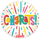 Foil Balloon 18" Round Colorful Congrats