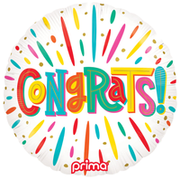 Foil Balloon 18" Round Colorful Congrats