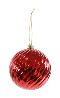 Uncle Bills Bauble Sloping Grain Red 15cm