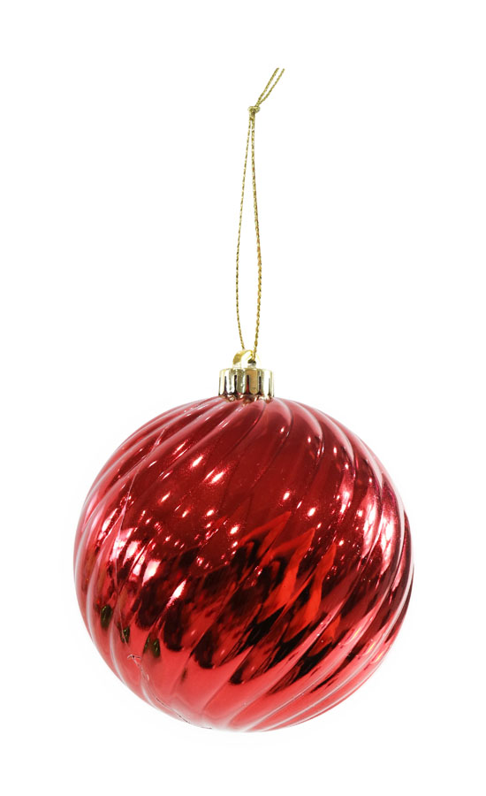 Uncle Bills Bauble Sloping Grain Red 15cm