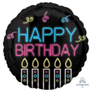 Anagram Neon Happy Birthday 18" Foil Balloon