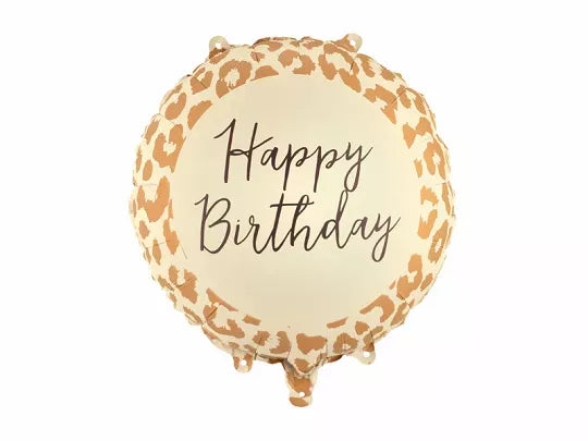 PartyDeco Birthday Leopard Print 18" Foil Balloon