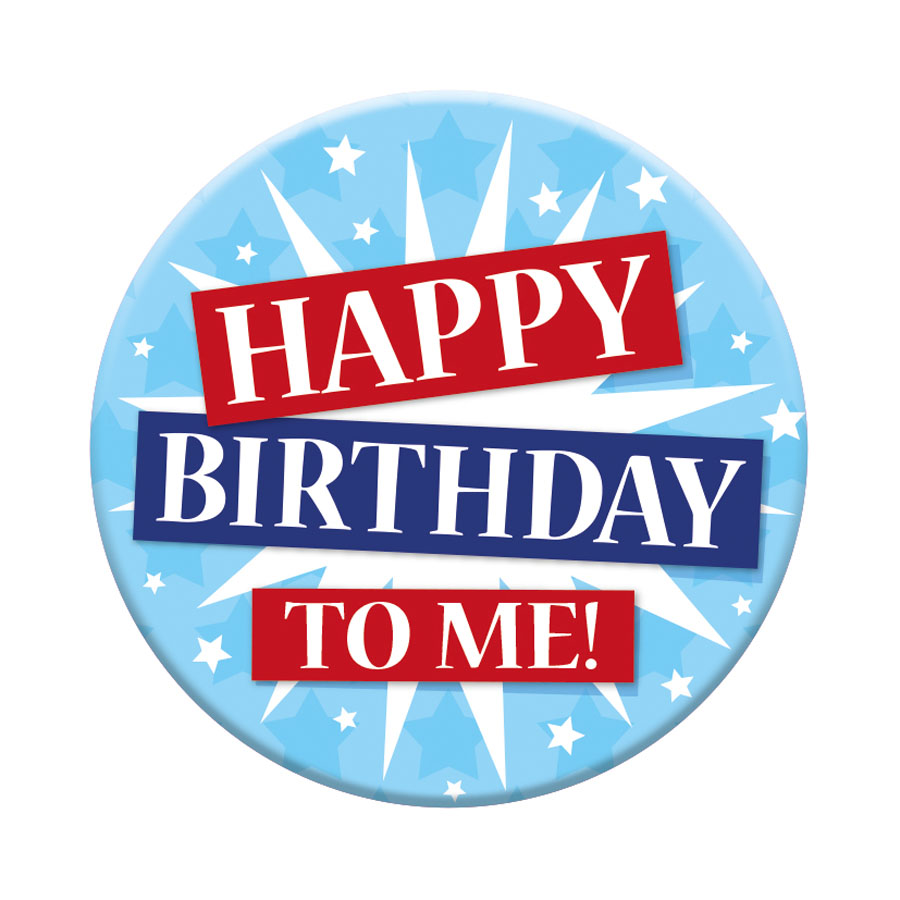 Small Badges Happy Birthday Male 6pk
