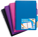 4 Subject Notebook A5 100 Sheet 5pk