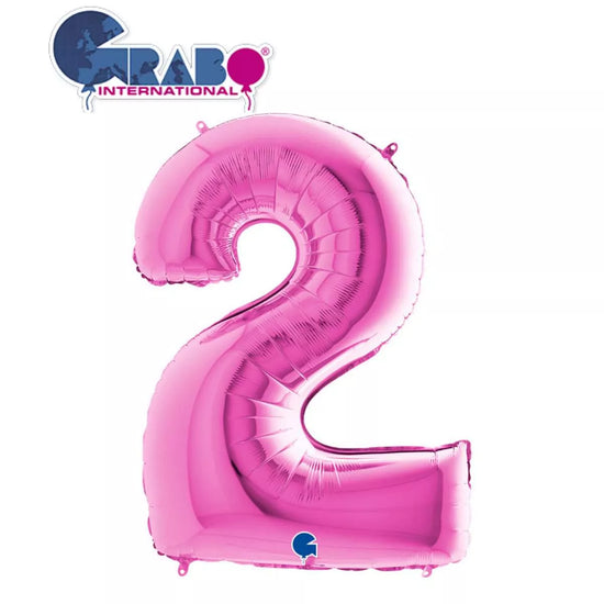 Grabo Foil Balloon Fuchsia 40" Number 2