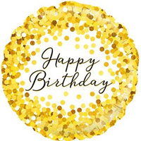 Gold Sparkling Birthday 18" Foil Balloon