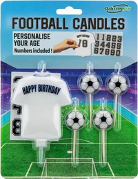 Oaktree Party Candle Football White 8cm