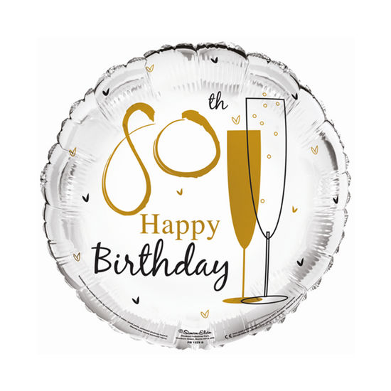 Simon Elvin Foil Balloon Happy Birthday Age 80 18